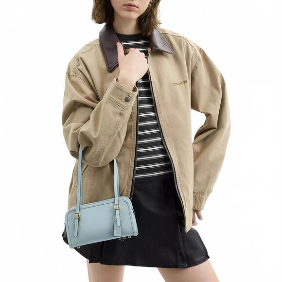 Coach Originals Swing Zip Bag 20 Brass / Light Blue NWT - Picture 1 of 9